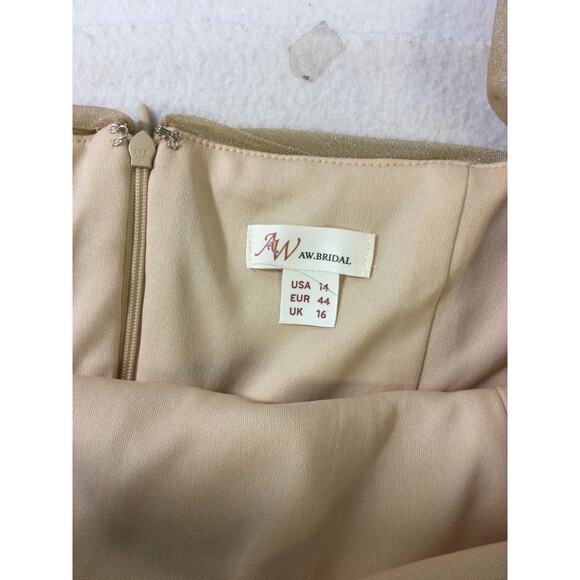 AW BRIDAL 14 1X plus champagne gold Isadora formal wedding guest maxi dress B56 - Picture 7 of 8